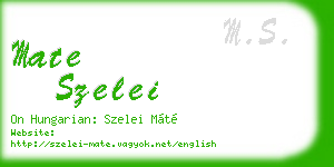 mate szelei business card